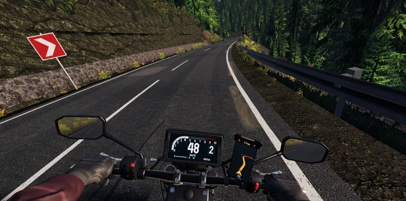 Kask kamerası: gidon, gösterge ve yol